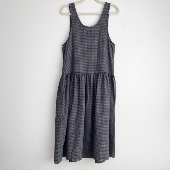 Vintage Gap houndstooth prarie dress preppy academia button front midi western - Picture 2 of 11